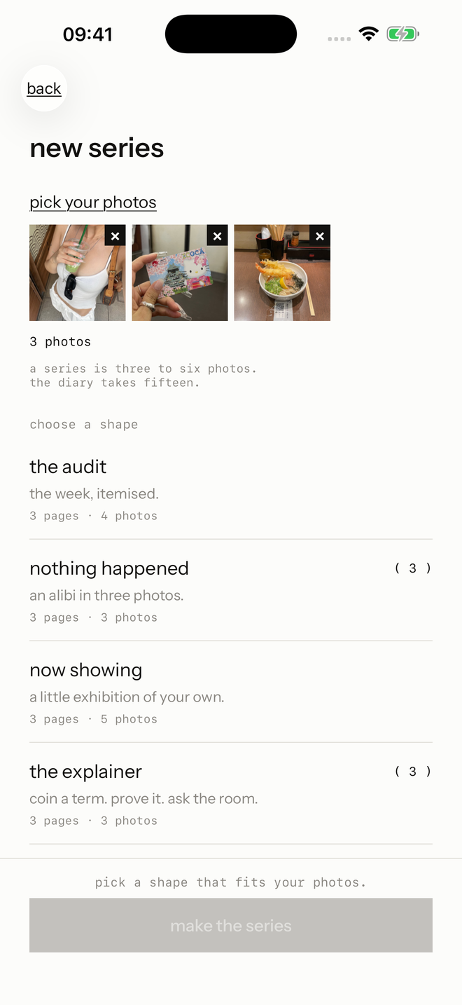 Three ordinary photographs landing in the new series slots on iPhone.